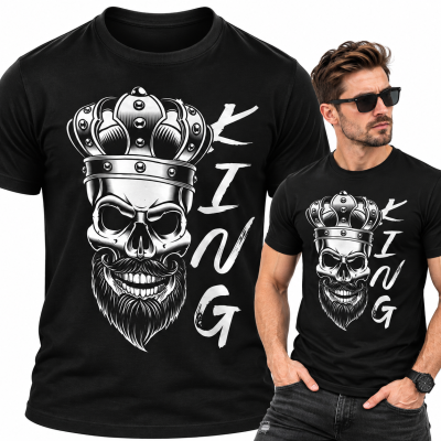 KOSZULKA  ŚMIESZNA  KING SKULL